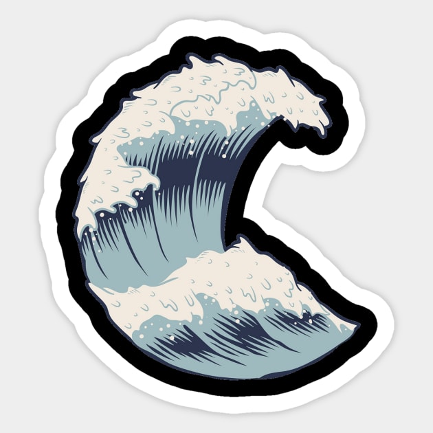 Great waves Sticker by Yamoos